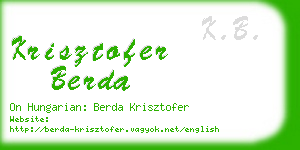 krisztofer berda business card